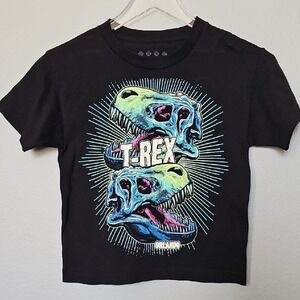 Landry's T-Rex Restaurant Glow in the dark Black Short Sleeve Shirt XS